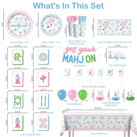 Wellspar Mahjong balloons brighten the pastel color palette for a festive vibe