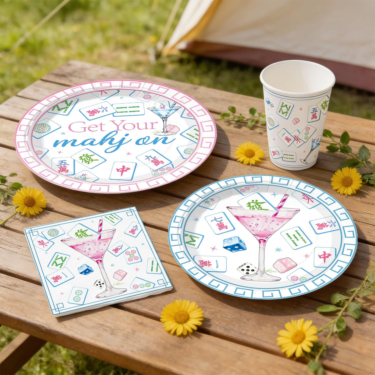 Wellspar Mahjong napkins help keep hands clean during celebration fun