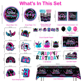 Wellspar music-themed hanging swirls add dynamic decor for guest arrival.