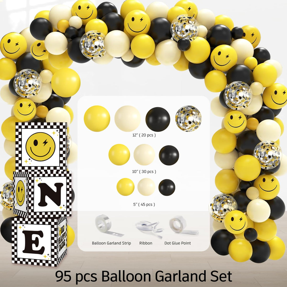 Wellspar One Happy Dude balloon arch kit for quick, ready-to-use setup.