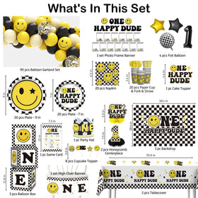 Wellspar One Happy Dude paper plates 20-count for easy, mess-free party dining.