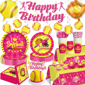 Wellspar softball banner creates a coordinated party backdrop for memorable photos.