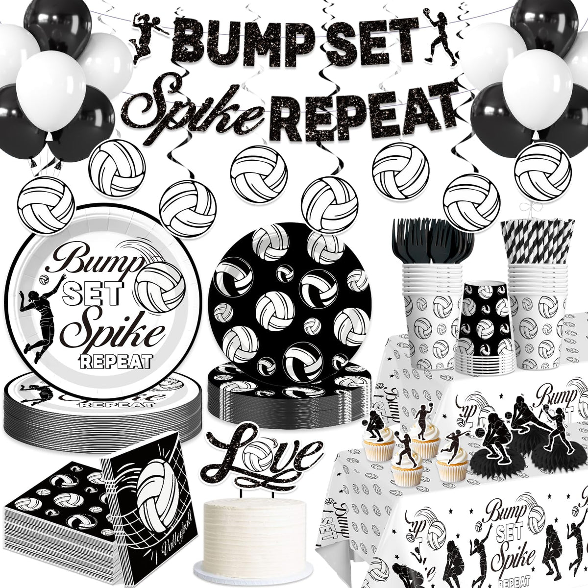 Wellspar volleyball cake topper adds a sporty focal point to the party centerpiece