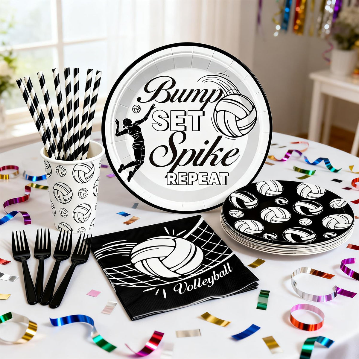 Wellspar volleyball cupcake toppers decorate treats for a themed sweet table