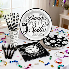 Wellspar volleyball cupcake toppers decorate treats for a themed sweet table