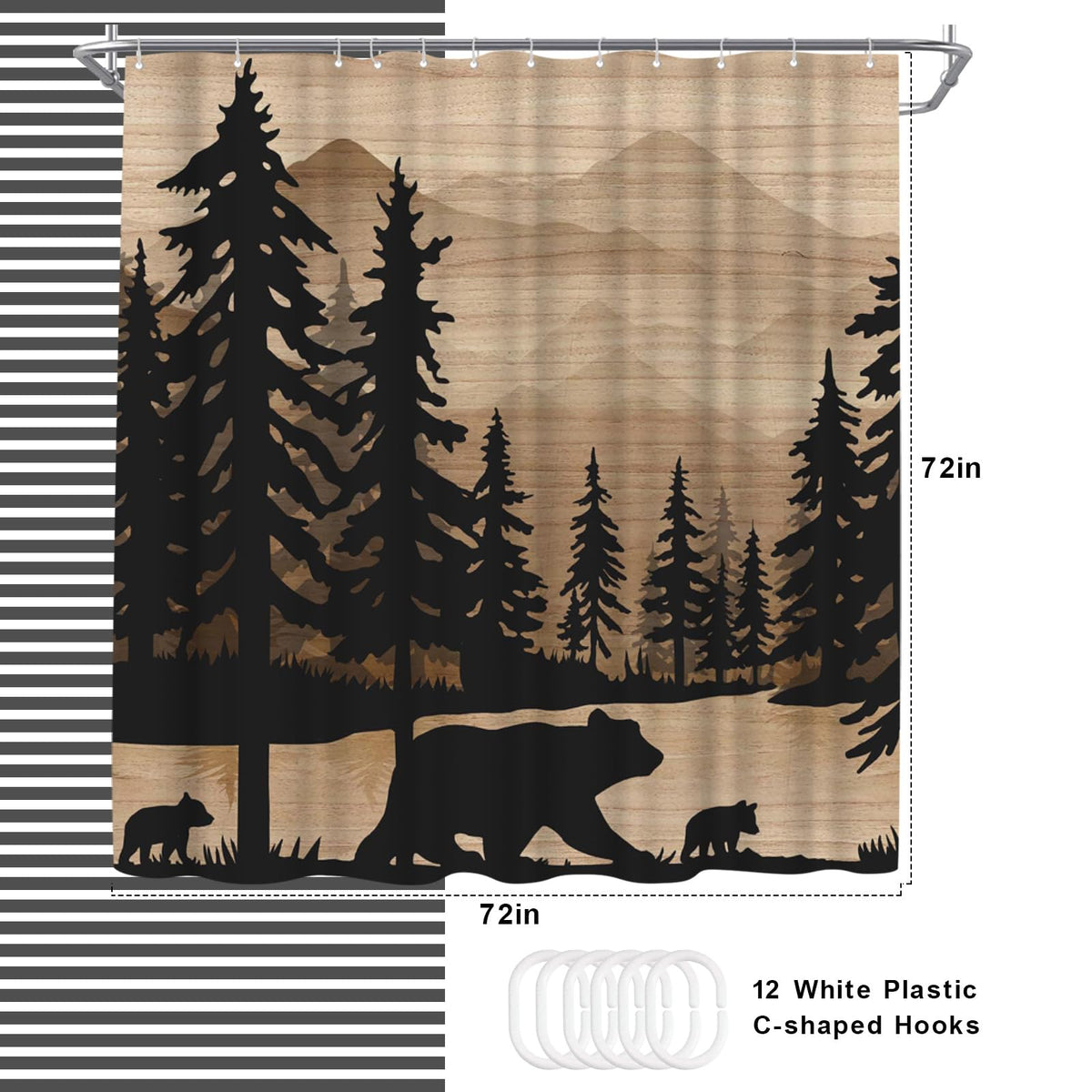 WELMECO polyester shower curtain ideal for quick-drying daily use