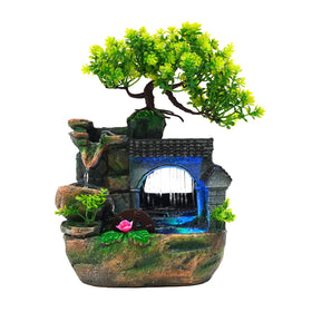 WEMAKMAK tabletop waterfall rockery fountain adds calming ambience and air moisture.
