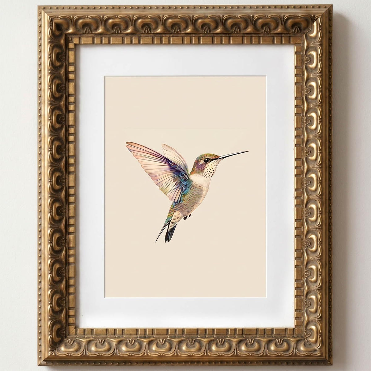 Wemandh hummingbird illustration in an 8x10 frame for a refined wall focal point.