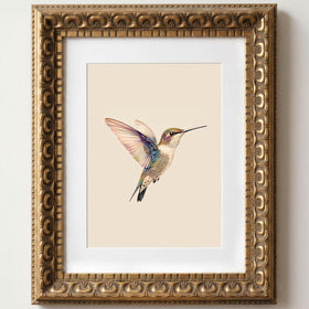 Wemandh hummingbird illustration in an 8x10 frame for a refined wall focal point.
