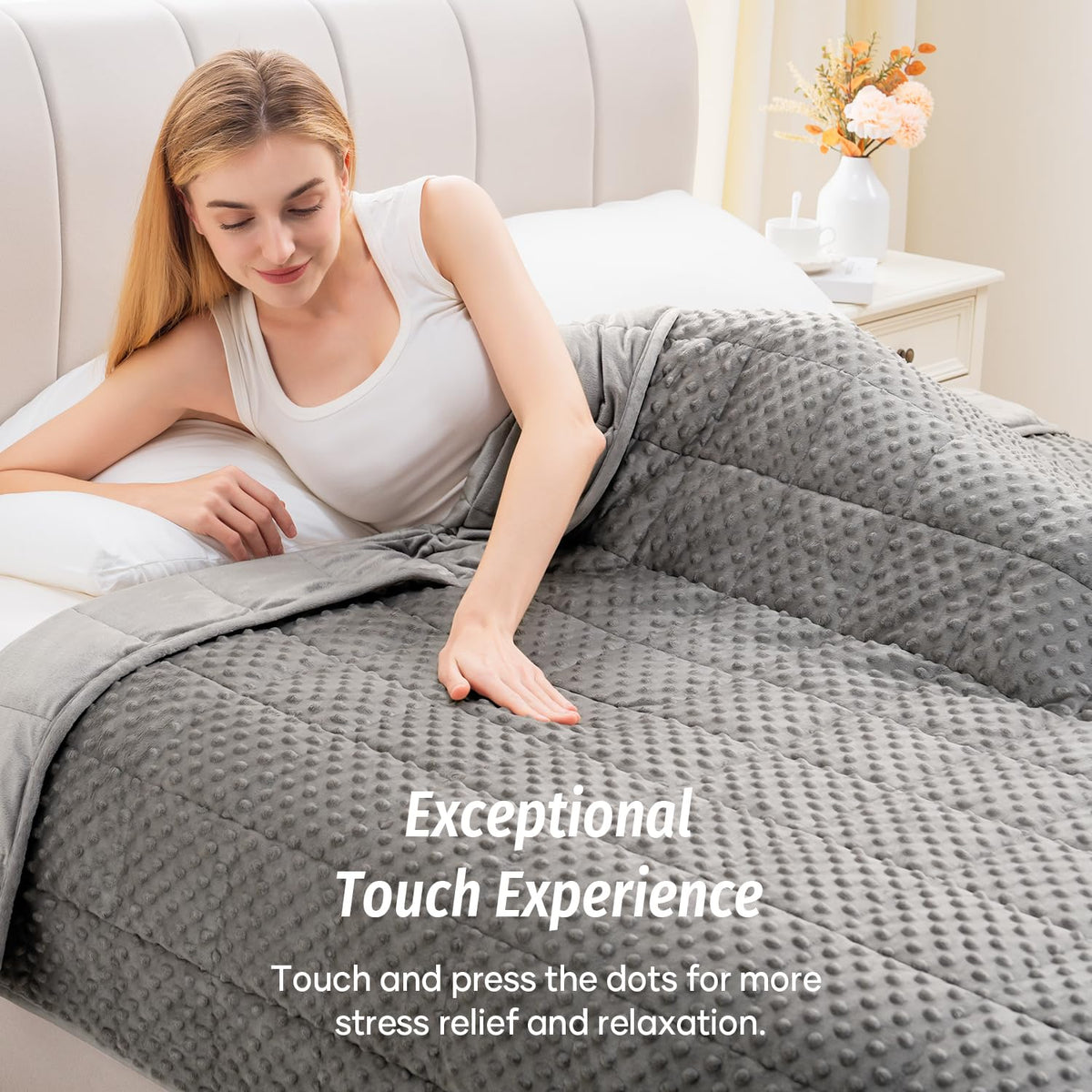 Bubble texture pattern on Wemore blanket for calming touch