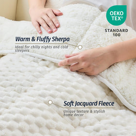 Wemore dual-sided fleece-weighted blanket shows versatile texture for comfort.