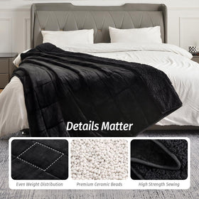 Wemore Sherpa weighted blanket bead layer detail reduces movement noise.