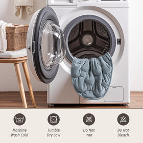 Wemore weighted lap blanket being machine washed for easy care