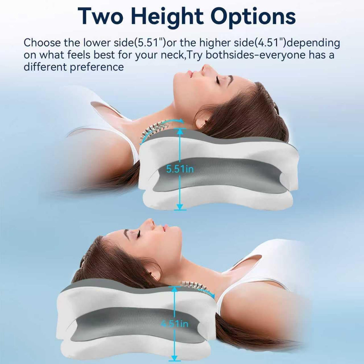 WENGTY Orthopedic Cervical Pillow contour aligns spine for comfort.