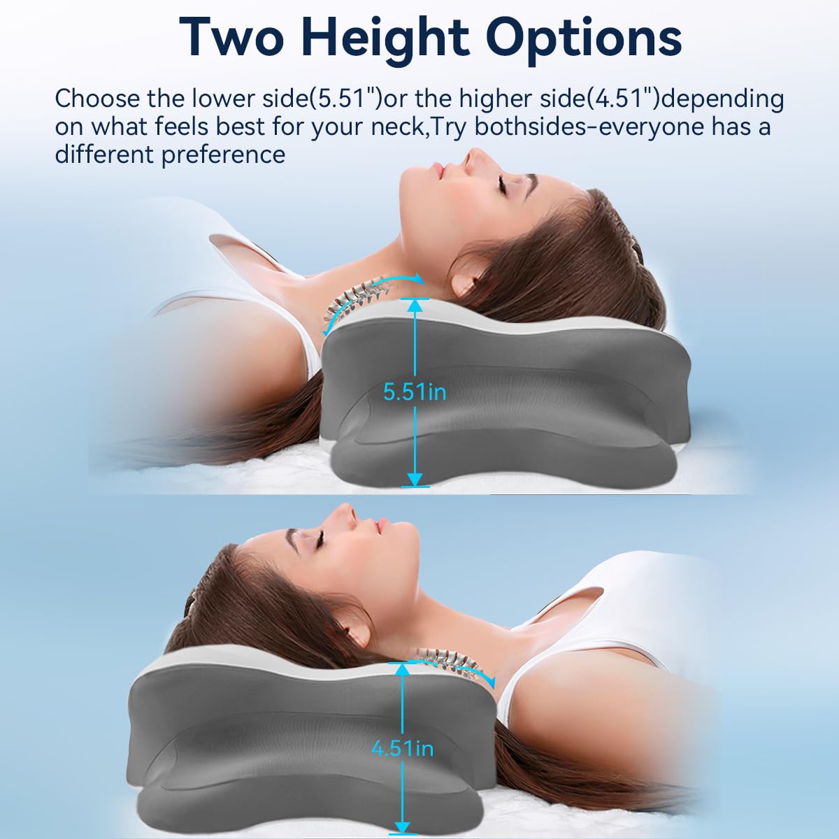 WENGTY ergonomic cervical pillow provides precise neck support for restful nights.