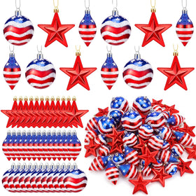 Wenqik 4th of July star ornament in shiny red for festive indoor or outdoor decor.