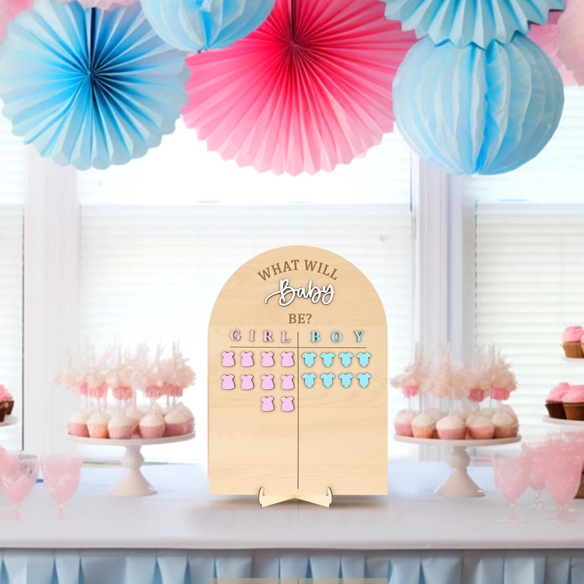 Wenqik compact gender reveal board fits baby shower decor