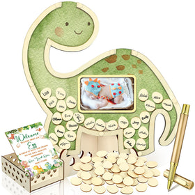 Wenqik dinosaur baby shower photo frame with display stand for memories