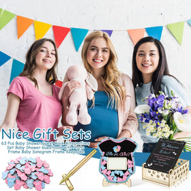 Wenqik gender reveal gift ensemble as guest-book alternative