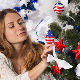 Wenqik independence day star decoration red blue for home or party.