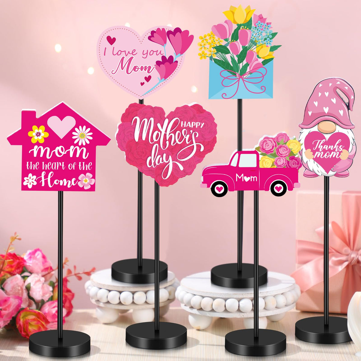 Wenqik mothers day table decorations in twelve styles add romantic ambiance to meals.