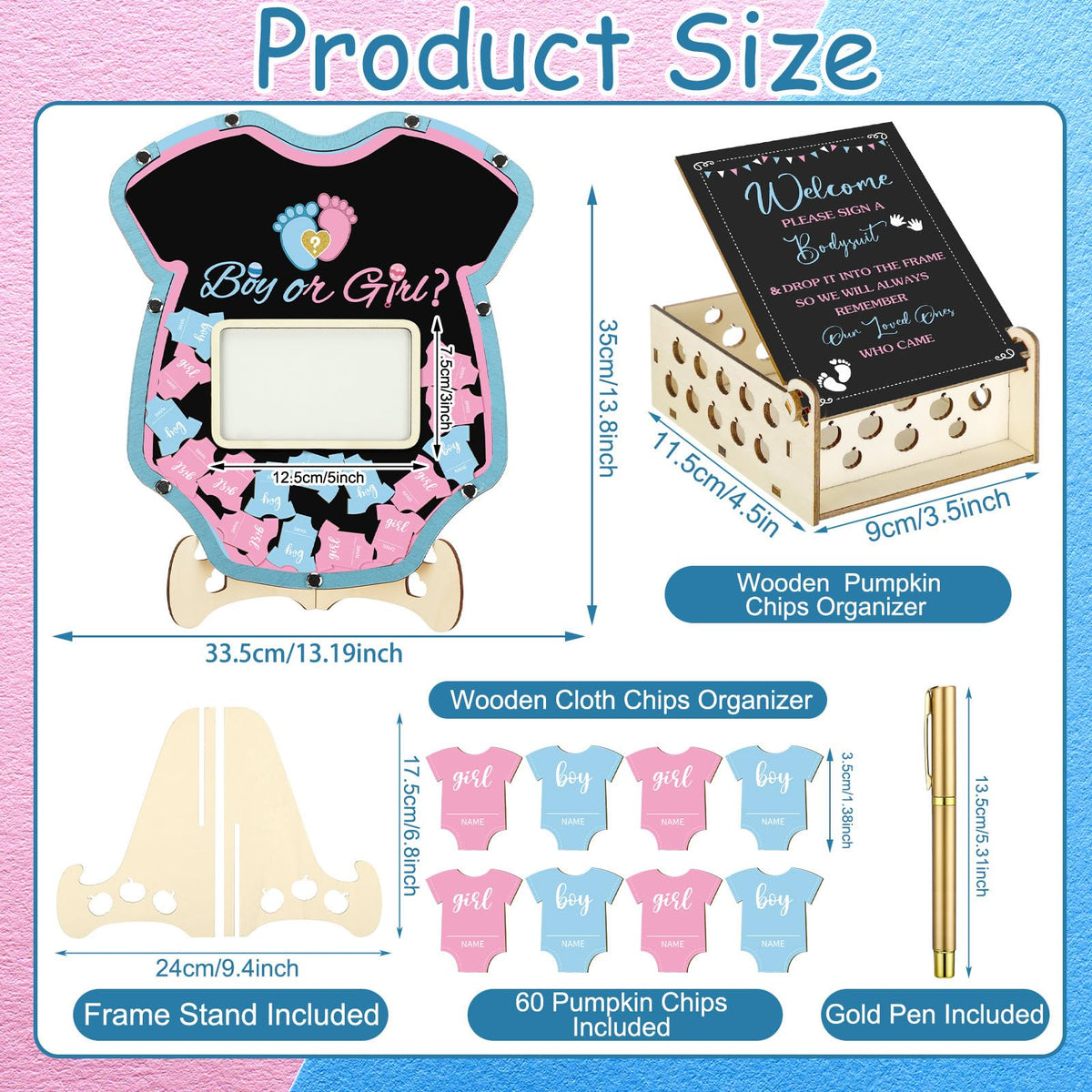 Wenqik pink and blue cloth-shaped slices invite signatures