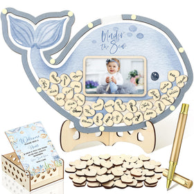 Wenqik under-the-sea whale frame with stand for baby shower memories