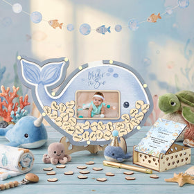 Wenqik wooden box under the sea theme stores keepsake pieces securely
