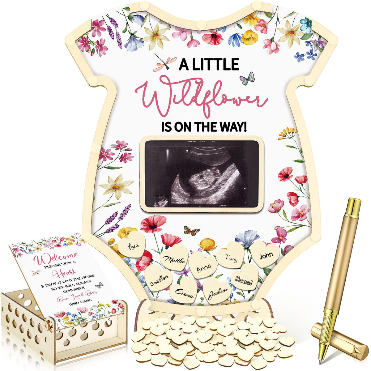 Wenqik wildflower wooden frame with stand for cherished memories