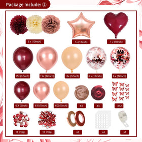 WEQTWL burgundy rose gold tablecloth completes a festive tablescape