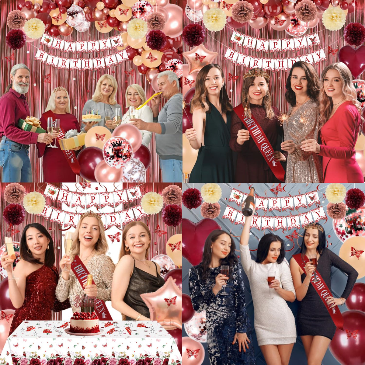 WEQTWL 18-inch foil balloons with pentagram accent for glam