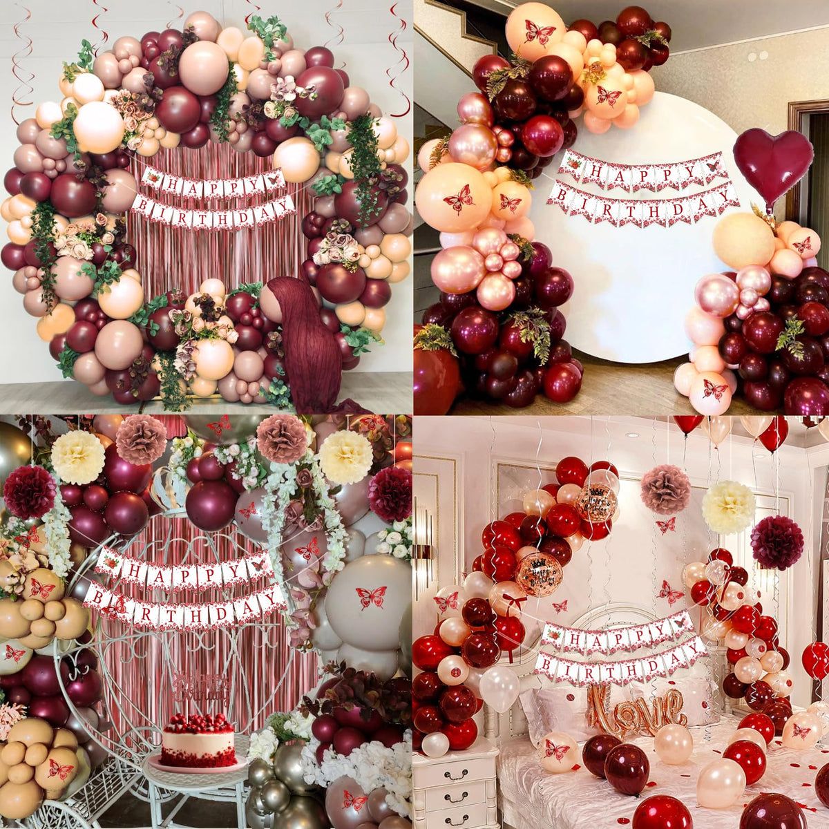 WEQTWL fringe curtain and pompoms create a 3D backdrop glow