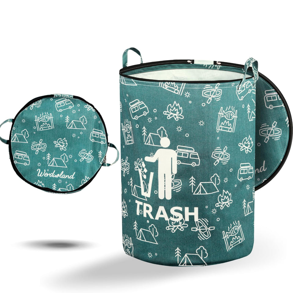 Werduoland 30-gallon collapsible trash can for camping and RV use