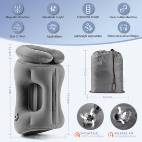 Werfeito compact travel pillow with storage bag for easy packing.