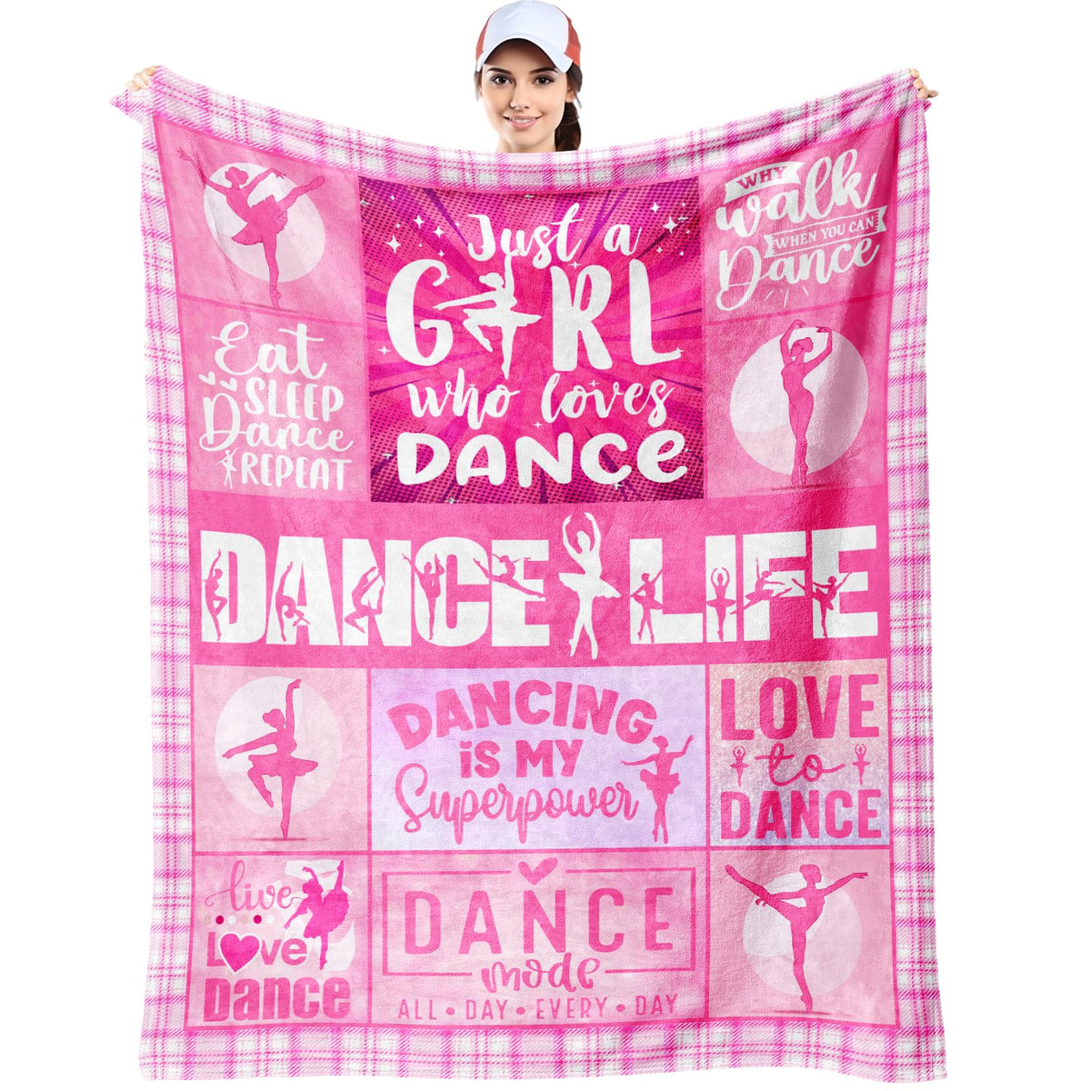 Weropther dance blanket with ballet silhouettes for cozy at home warmth.