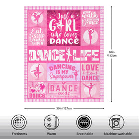 Weropther lightweight blanket suitable for travel or camping with a dancer's touch.