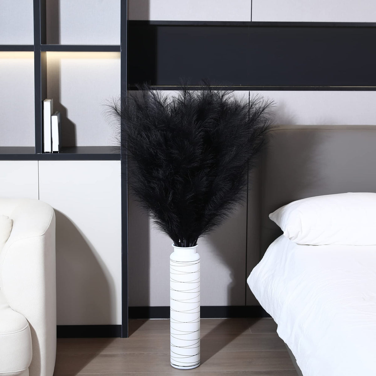 Wertuirk black pampas grass for baby shower boho decor
