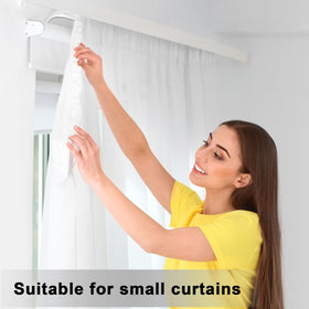 Wesiti curved-end curtain rod design blocks side light for privacy.