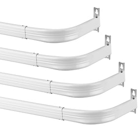 Wesiti four-pack curtain rod set with brackets for versatile living room curtains.