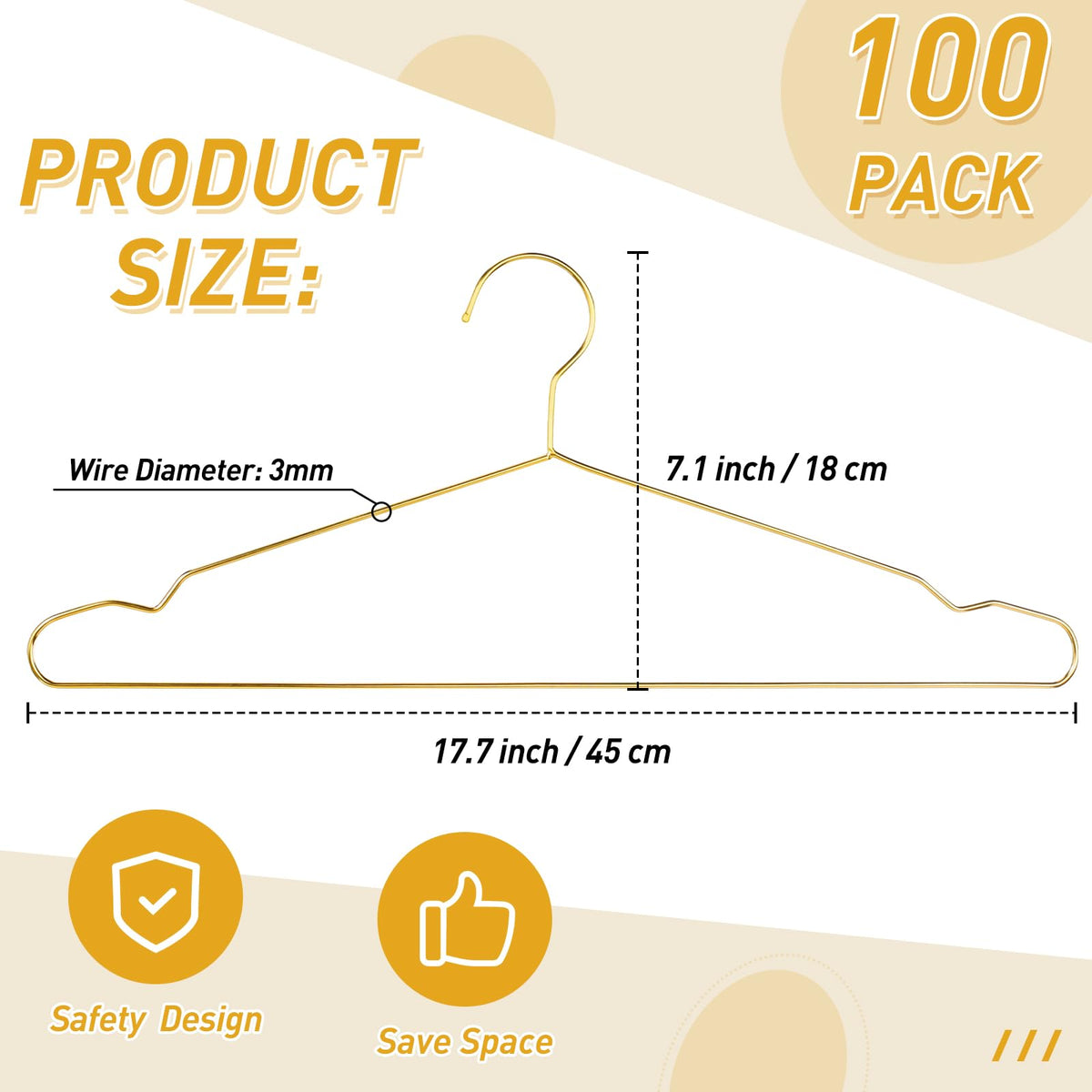Wesiti gold metal hanger showcases slim profile for dorm and apartment closets