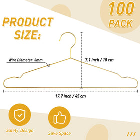 Wesiti gold metal hanger showcases slim profile for dorm and apartment closets