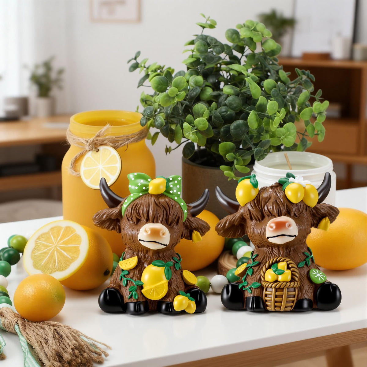 Wesiti lemon Highland cow figurine makes a thoughtful gift for animal lovers.