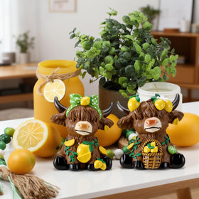 Wesiti lemon Highland cow figurine makes a thoughtful gift for animal lovers.