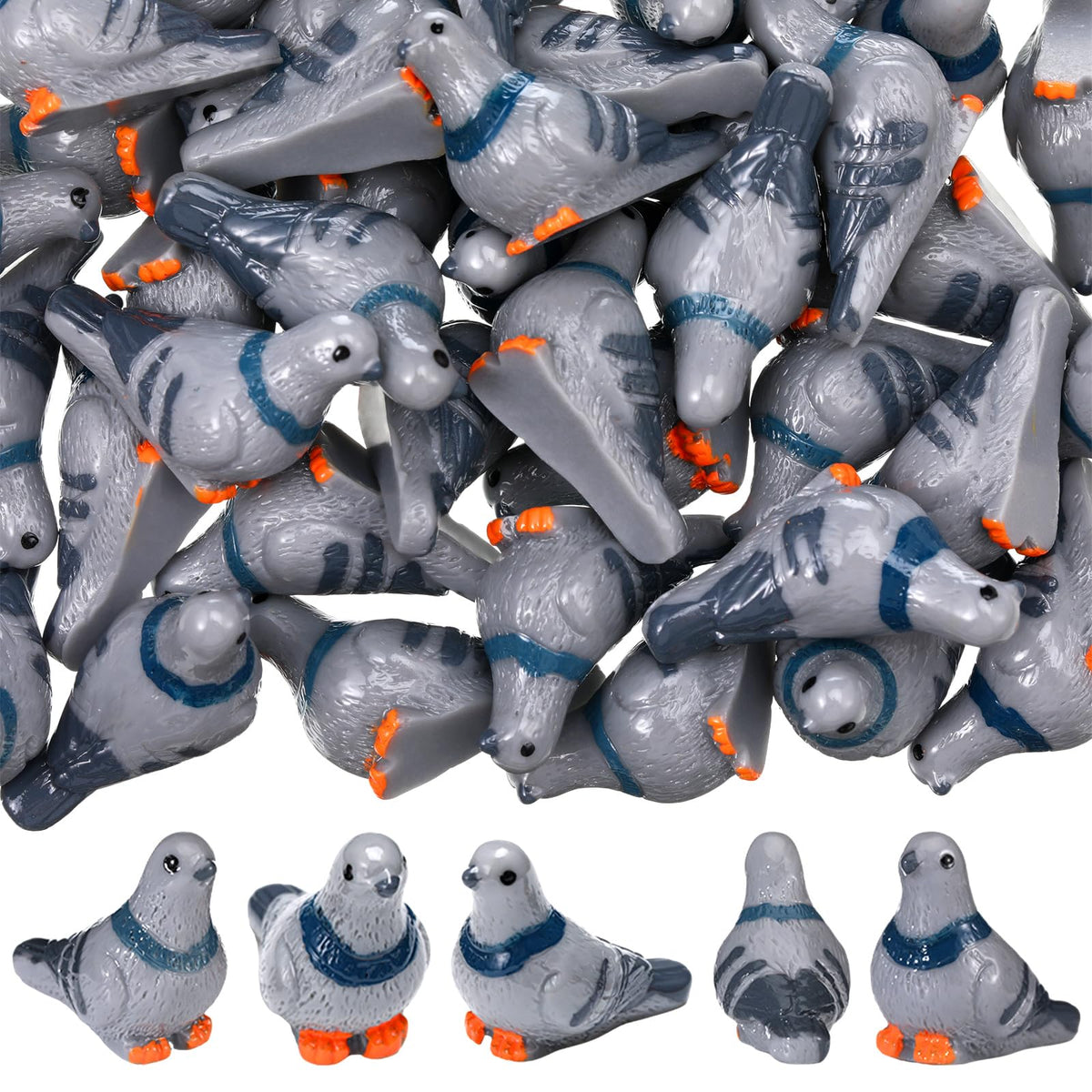 Wesiti 50 mini resin pigeons for tabletop decoration and crafts