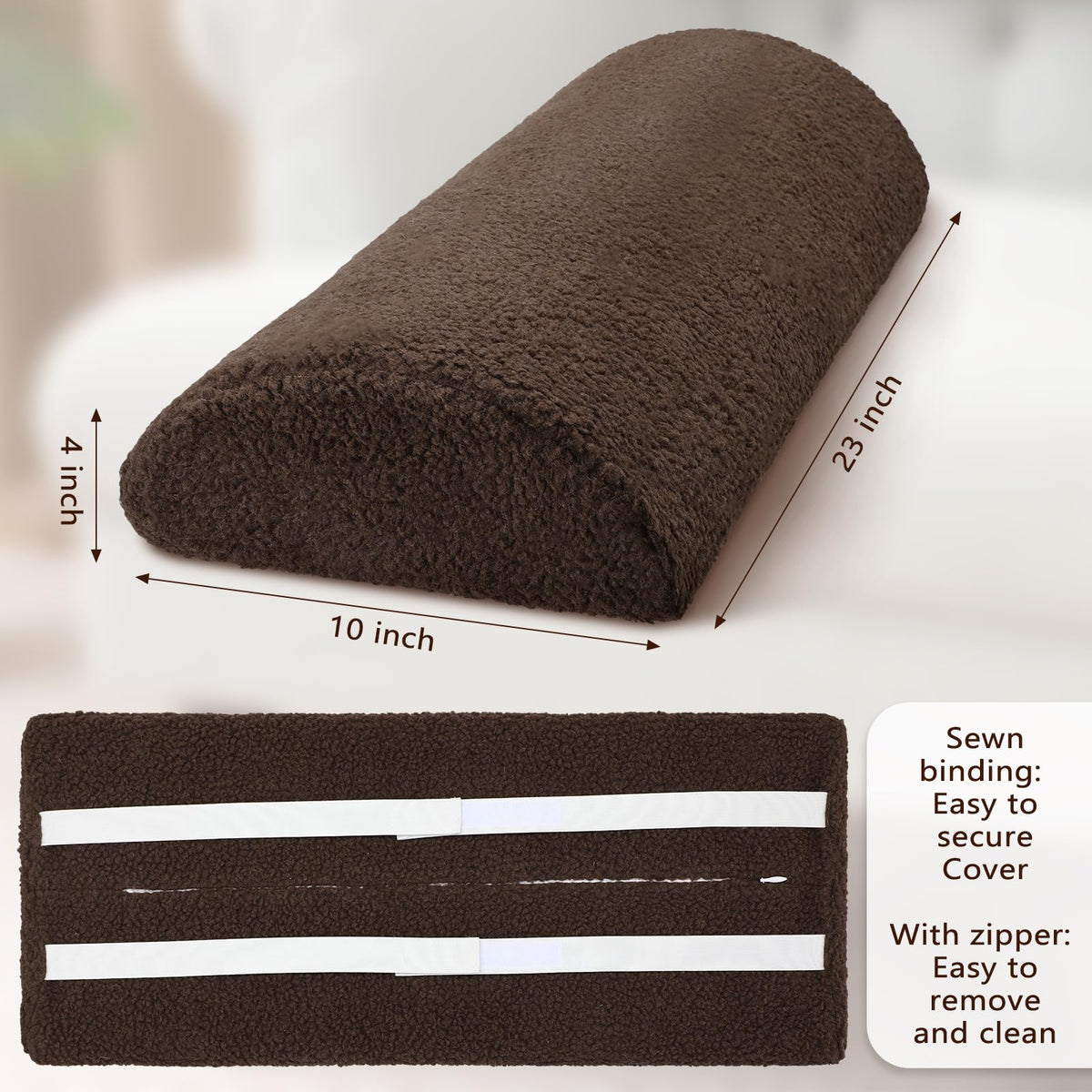 Wesiti recliner foot pillow sherpa cover closeup shows plush texture