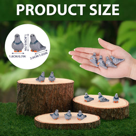 Wesiti gray pigeon figurines for DIY dioramas and mini scenes