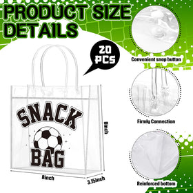 Wesnoy black soccer gift bags 8x8; reusable and wipe clean
