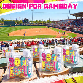 Wesnoy coquette softball goodie bags with clear durable material easy to wipe clean