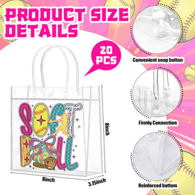 Wesnoy coquette softball goodie bags with flat bottom maximize storage space