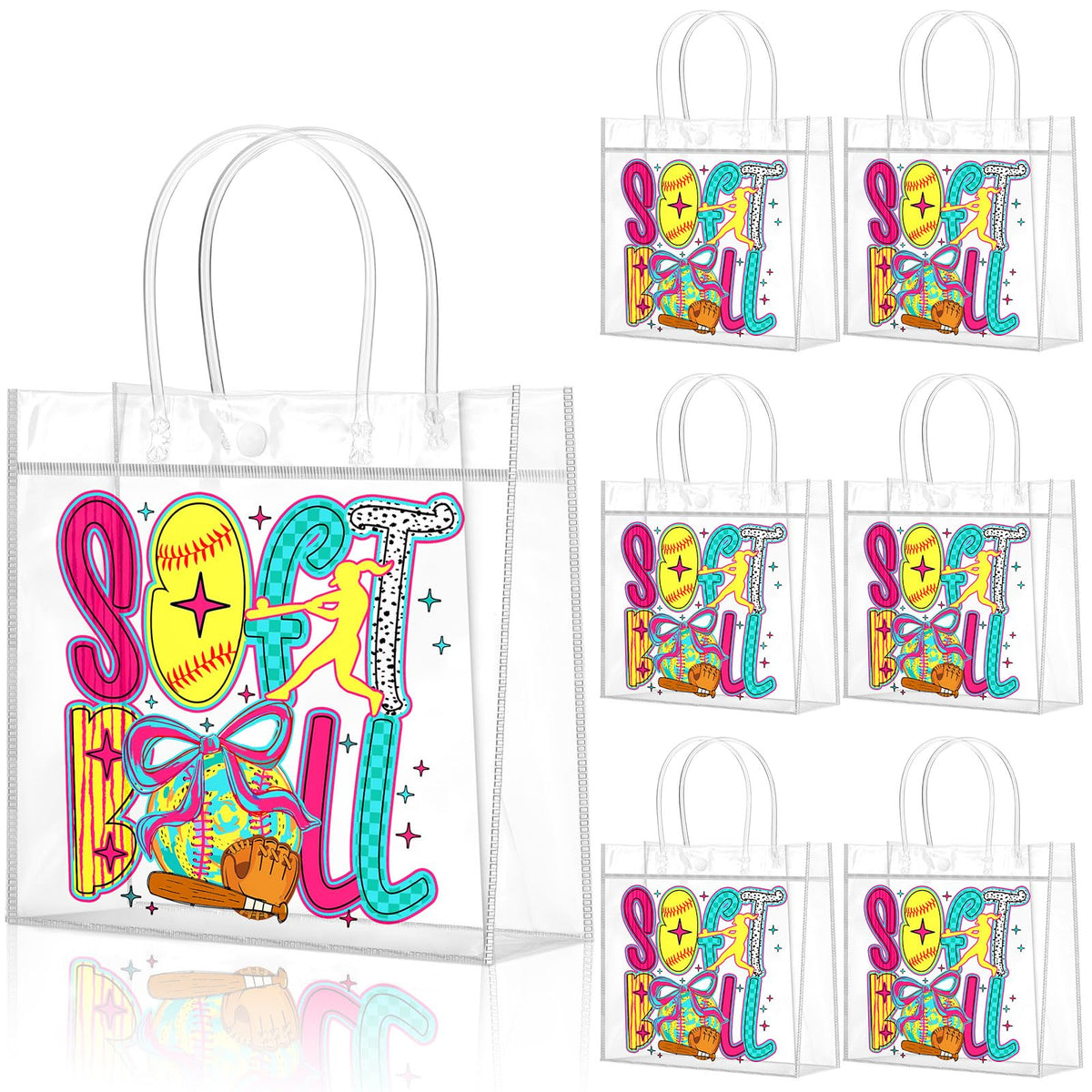 Wesnoy coquette softball goodie bags with handles and glitter for easy party favors